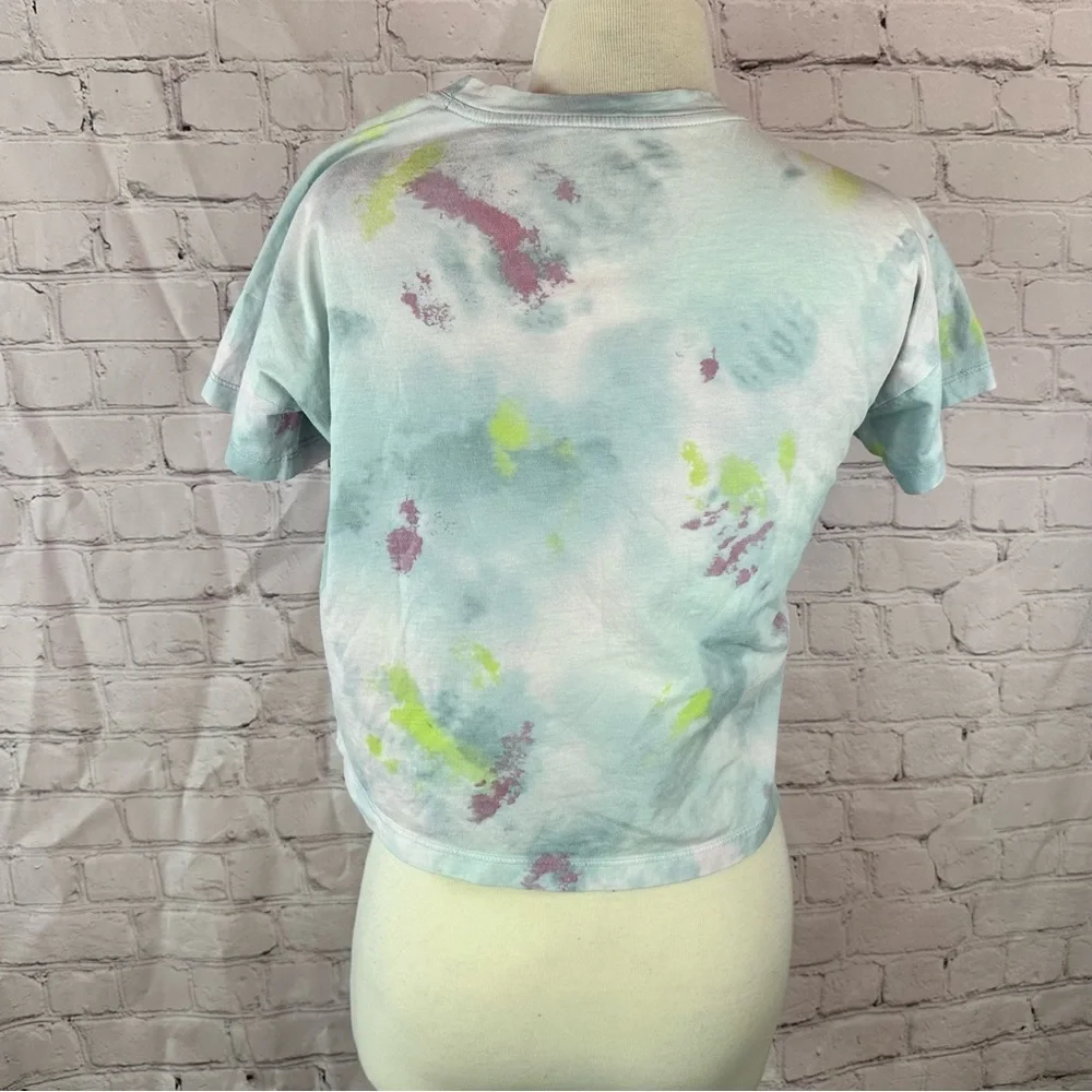 Adidas Kids girls 10/12 M Tie-Dye short sleeve loose box logo T-Shirt activewear
